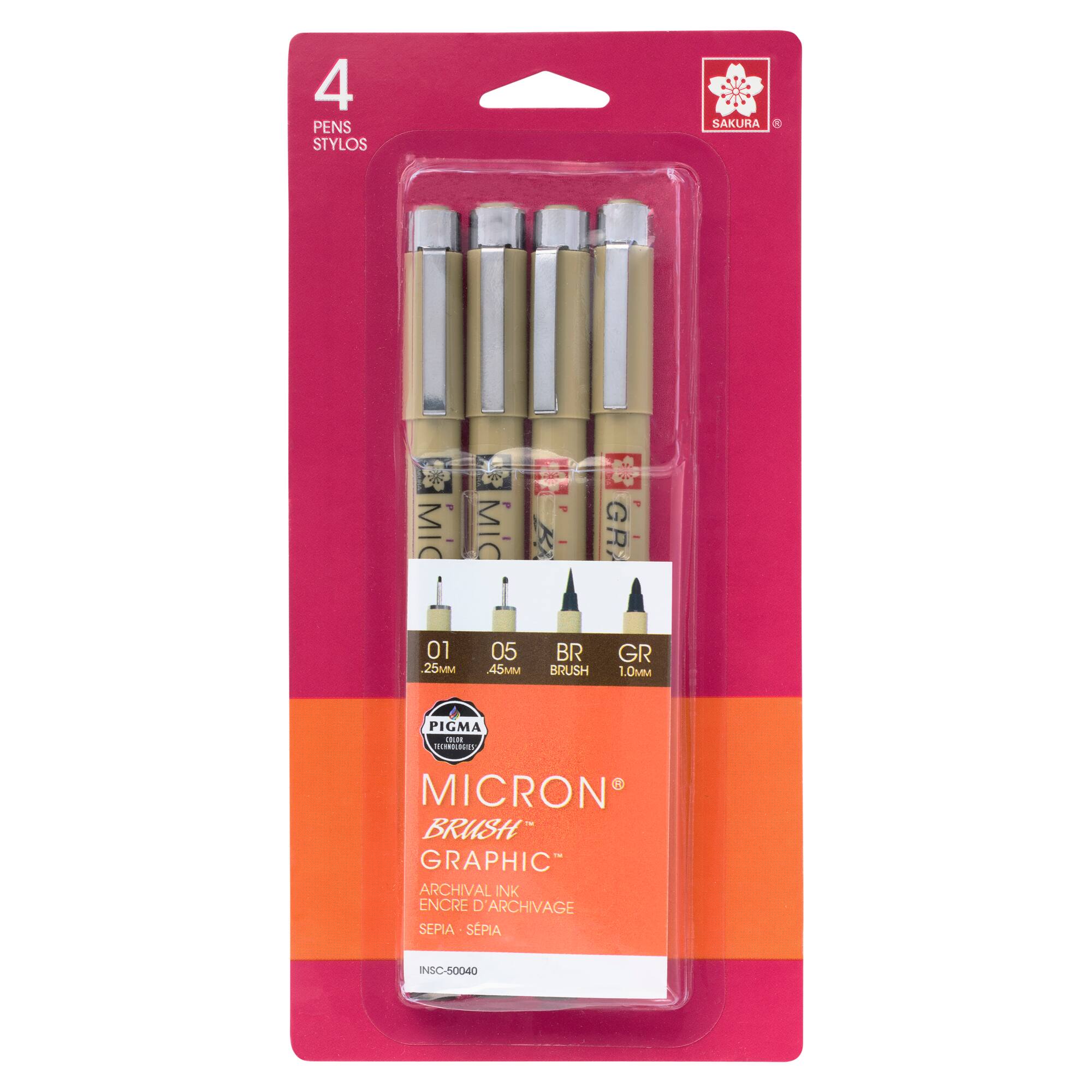 Pigma® Micron™ Sepia 4 Pen Set